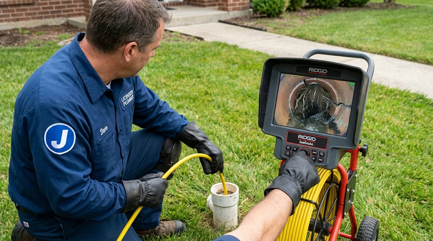 Sewer camera inspection being performed by Johns Plumbing LLC in Iuka